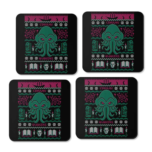 Cthulhu Awakens Sweater - Coasters