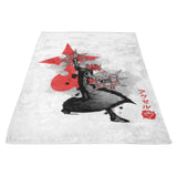 Dancing Flames Sumi-e - Fleece Blanket