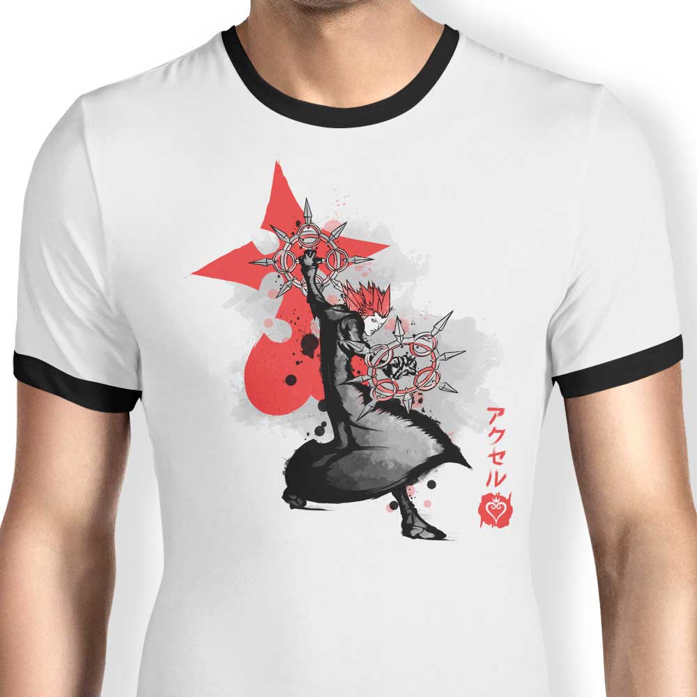 Dancing Flames Sumi-e - Ringer T-Shirt