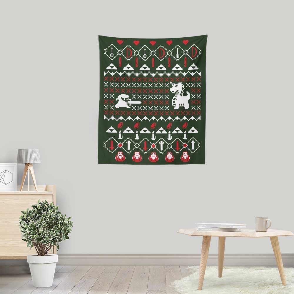 Dangerous to Go Alone at Christmas - Wall Tapestry