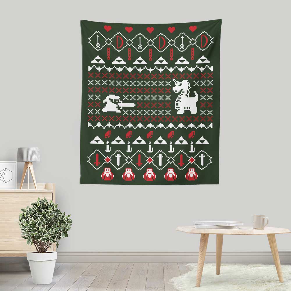 Dangerous to Go Alone at Christmas - Wall Tapestry