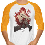 Dark Side of Dawn Diluc - 3/4 Sleeve Raglan T-Shirt