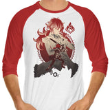 Dark Side of Dawn Diluc - 3/4 Sleeve Raglan T-Shirt