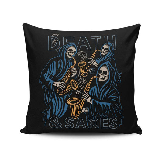 Death and Saxes - Throw Pillow