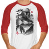 Desert Hunter Sumi-e - 3/4 Sleeve Raglan T-Shirt