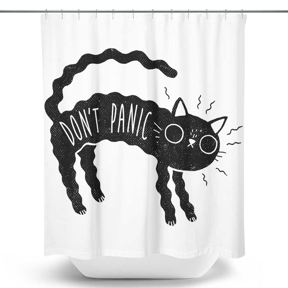 Don't Panic Shower Curtain Once Upon a Tee