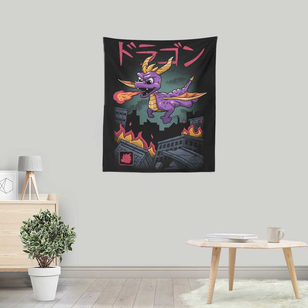 Dragon Kaiju Attack - Wall Tapestry
