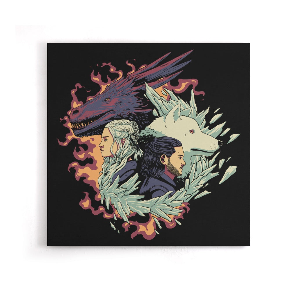 Dragons and Wolves - Canvas Print