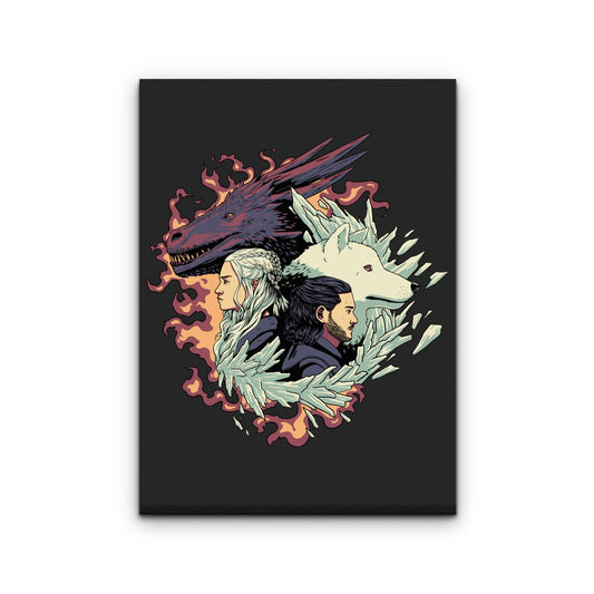 Dragons and Wolves - Canvas Print