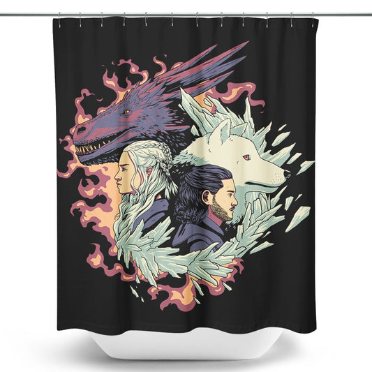 Dragons and Wolves - Shower Curtain