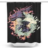 Dragons and Wolves - Shower Curtain