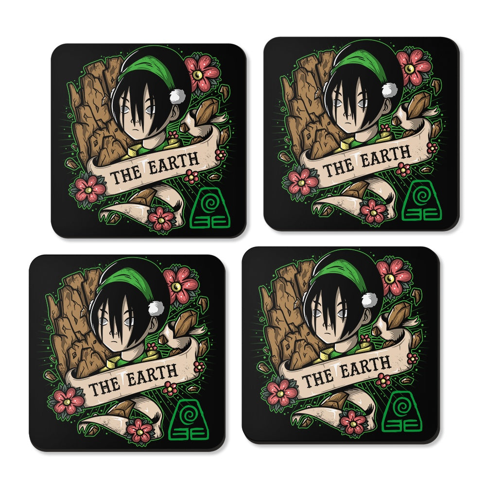 Earth Tattoo - Coasters
