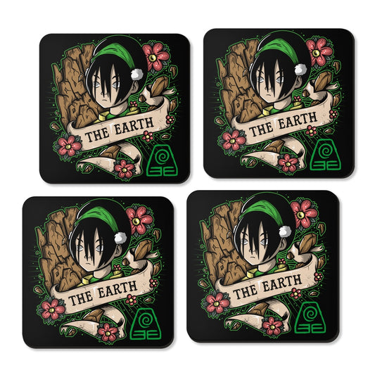 Earth Tattoo - Coasters