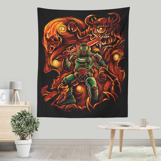 Fiery Night - Wall Tapestry