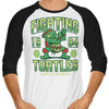 Fighting Turtles - 3/4 Sleeve Raglan T-Shirt