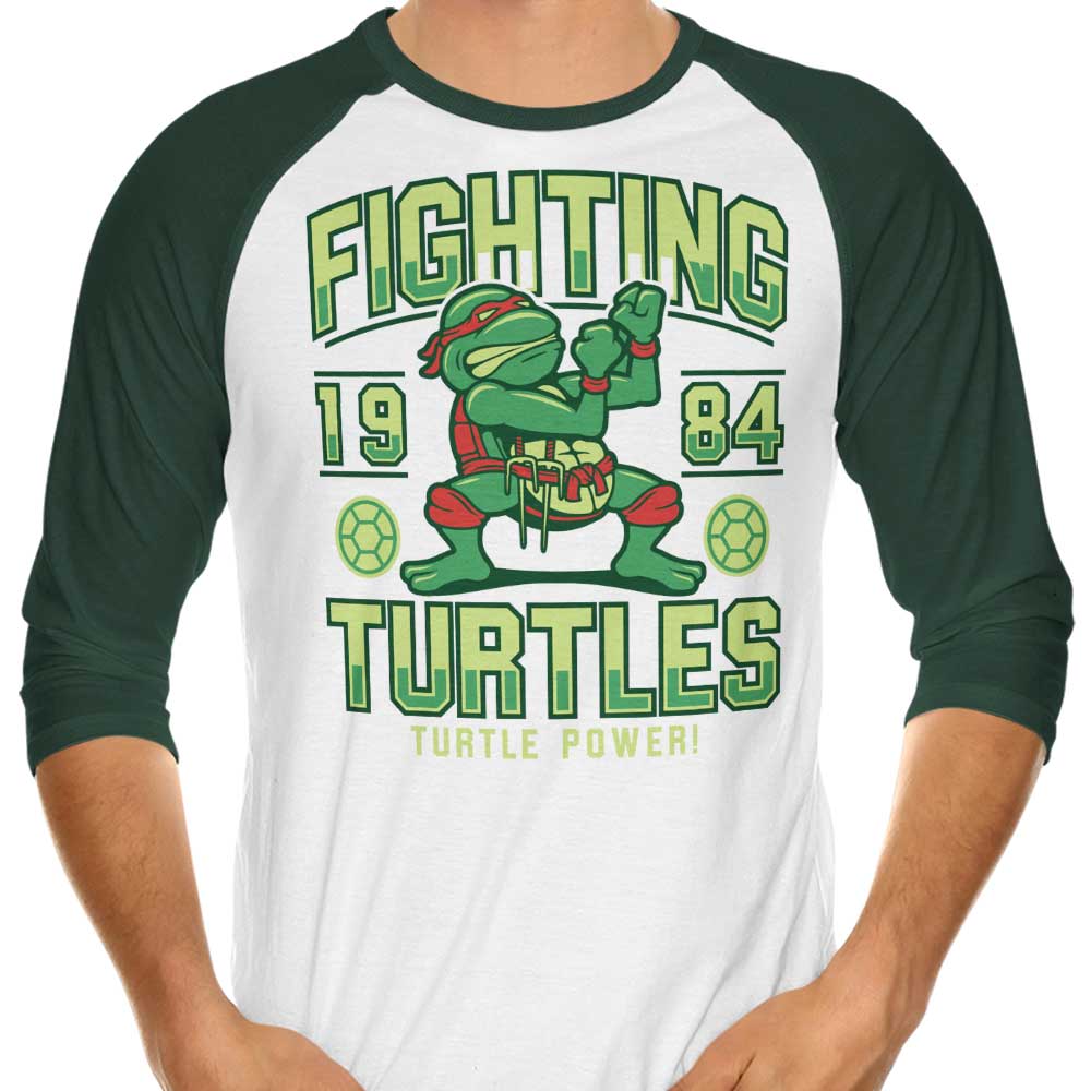 Fighting Turtles - 3/4 Sleeve Raglan T-Shirt