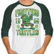 Fighting Turtles - 3/4 Sleeve Raglan T-Shirt