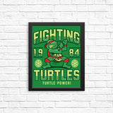 Fighting Turtles - Posters & Prints