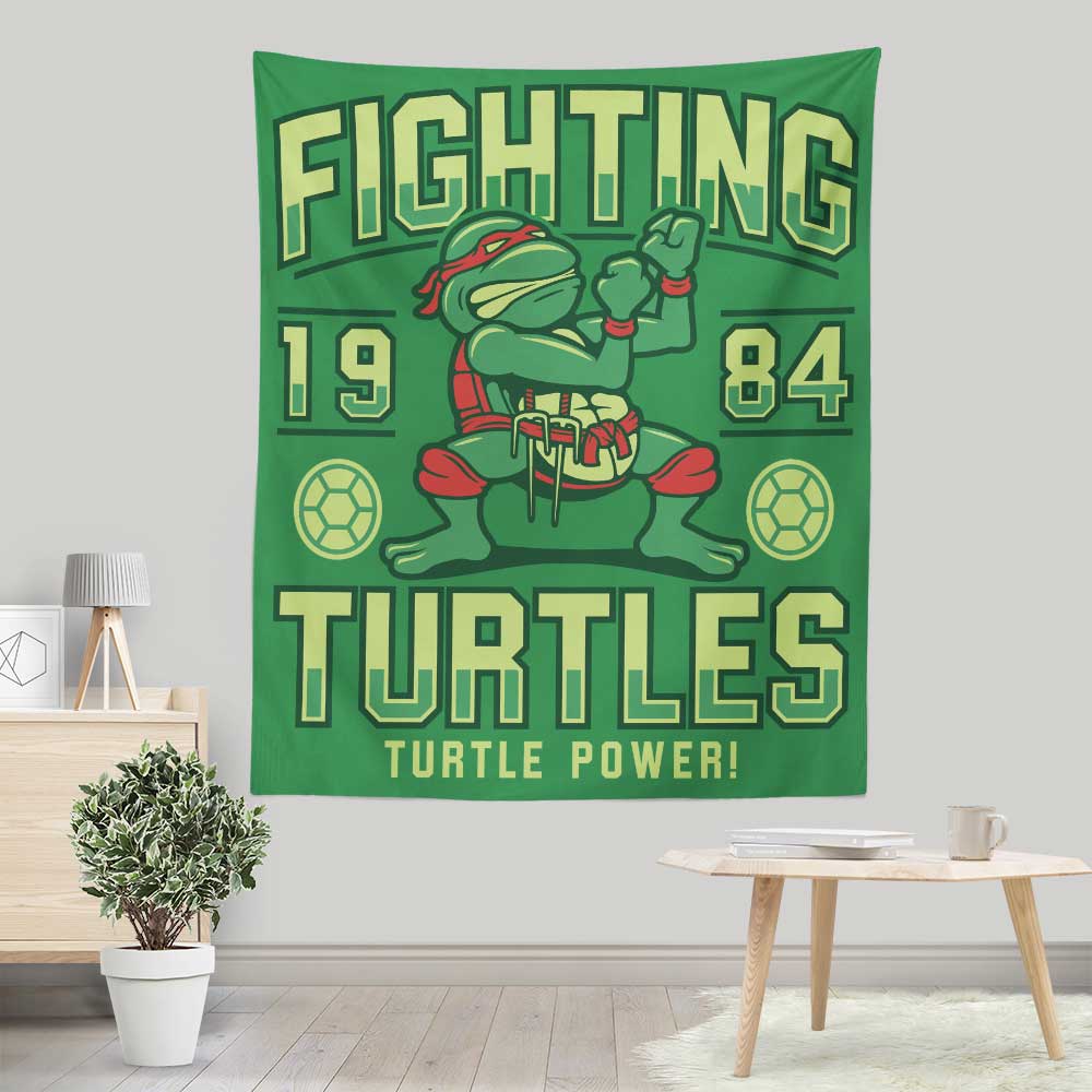 Fighting Turtles - Wall Tapestry | Once Upon a Tee