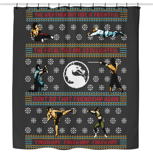 Finish Him Sweater - Shower Curtain