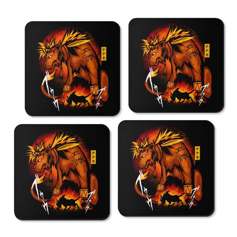 Fire Red Fur - Coasters
