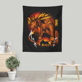 Fire Red Fur - Wall Tapestry