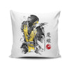 Fire Warrior Sumi-e - Throw Pillow