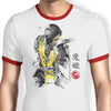 Fire Warrior Sumi-e - Ringer T-Shirt
