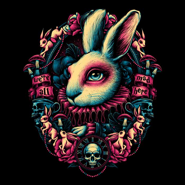 Follow the White Rabbit - Ringer T-Shirt