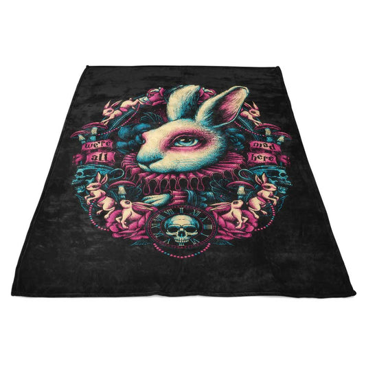 Follow the White Rabbit - Fleece Blanket