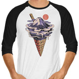 Fuji Ice Cream - 3/4 Sleeve Raglan T-Shirt