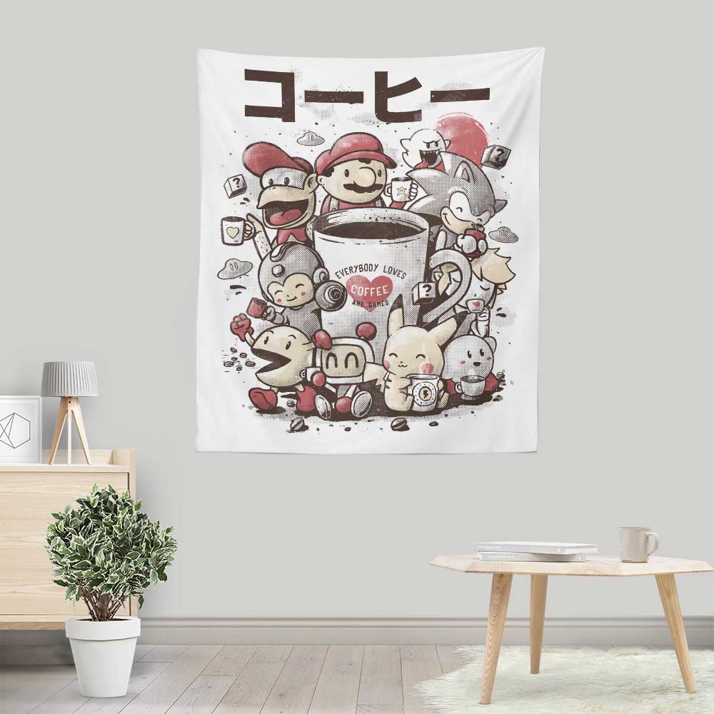 Games and Coffee - Wall Tapestry
