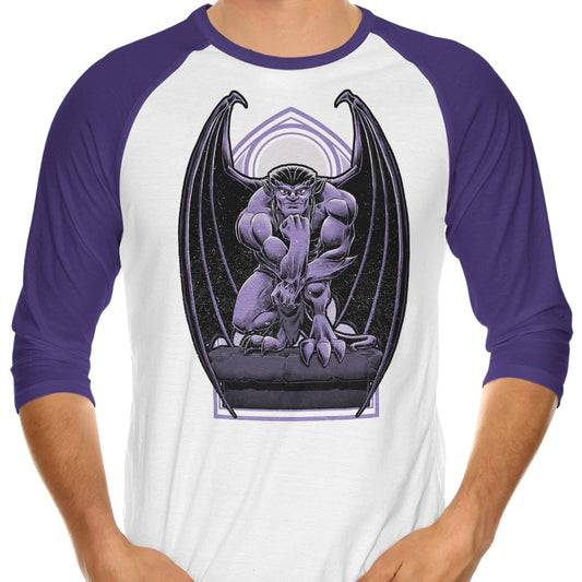 Gargoyle Statue - 3/4 Sleeve Raglan T-Shirt