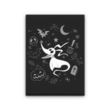 Ghostly Dog Doodle - Canvas Print
