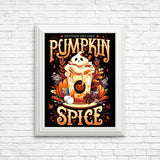 Ghostly Pumpkin Spice - Posters & Prints