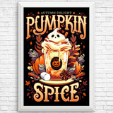 Ghostly Pumpkin Spice - Posters & Prints