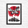 Giant Moth Rising Sumi-e - Posters & Prints