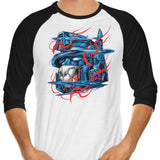 Glitch Flames - 3/4 Sleeve Raglan T-Shirt
