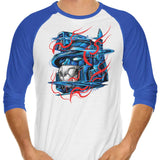 Glitch Flames - 3/4 Sleeve Raglan T-Shirt