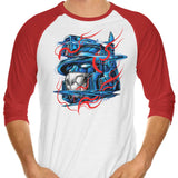 Glitch Flames - 3/4 Sleeve Raglan T-Shirt