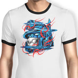 Glitch Flames - Ringer T-Shirt