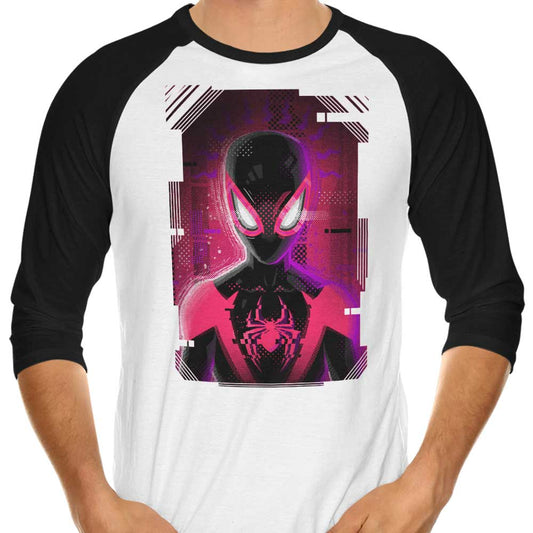 Glitched Morales - 3/4 Sleeve Raglan T-Shirt