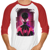 Glitched Morales - 3/4 Sleeve Raglan T-Shirt