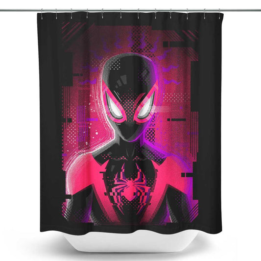 Glitched Morales - Shower Curtain