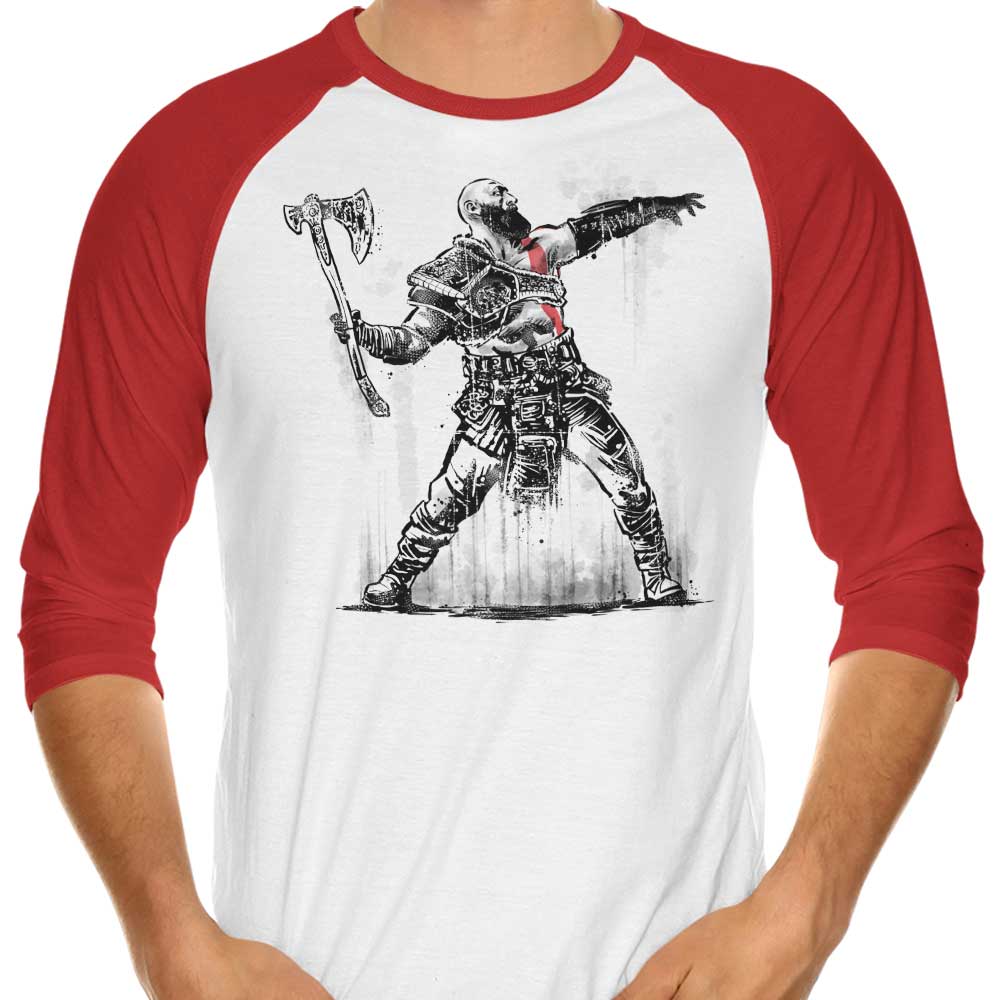 God Throwing Axe - 3/4 Sleeve Raglan T-Shirt