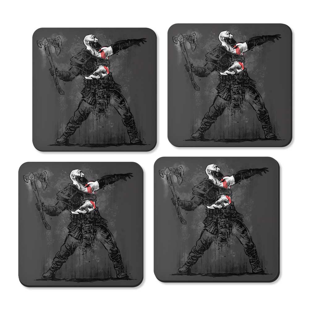 God Throwing Axe - Coasters