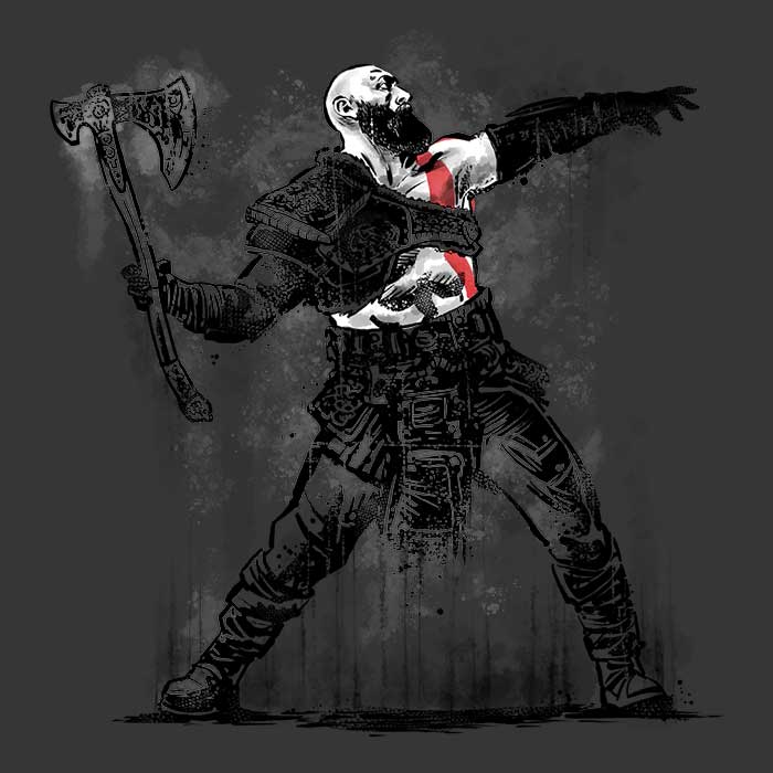 God Throwing Axe - Canvas Print