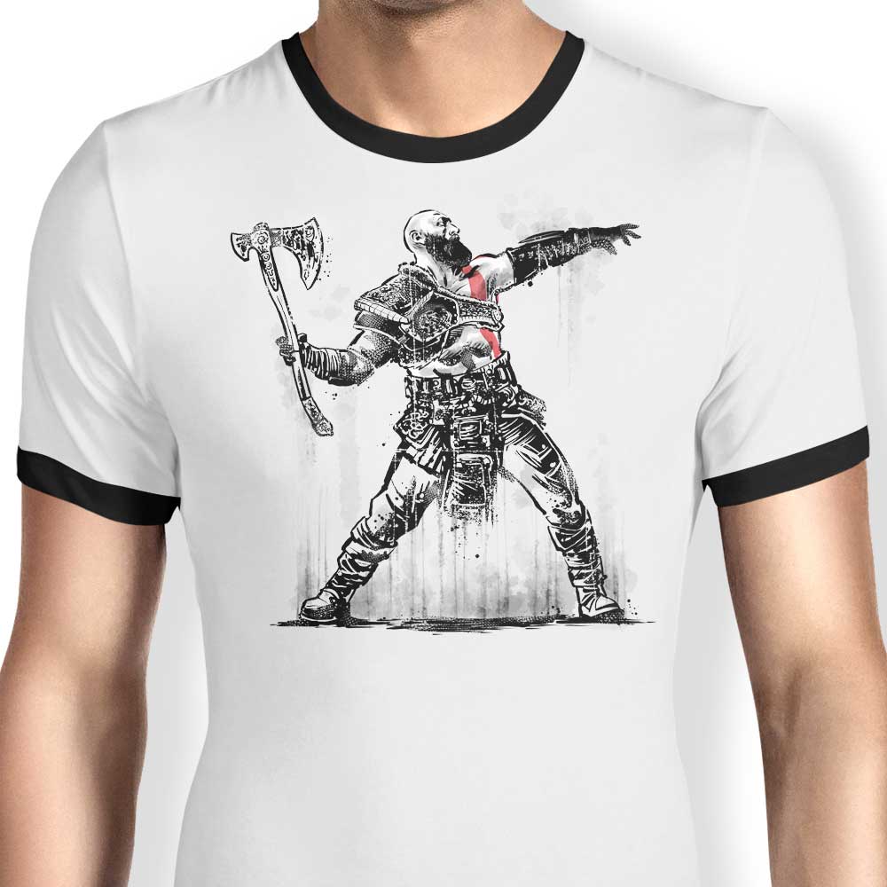 God Throwing Axe - Ringer T-Shirt