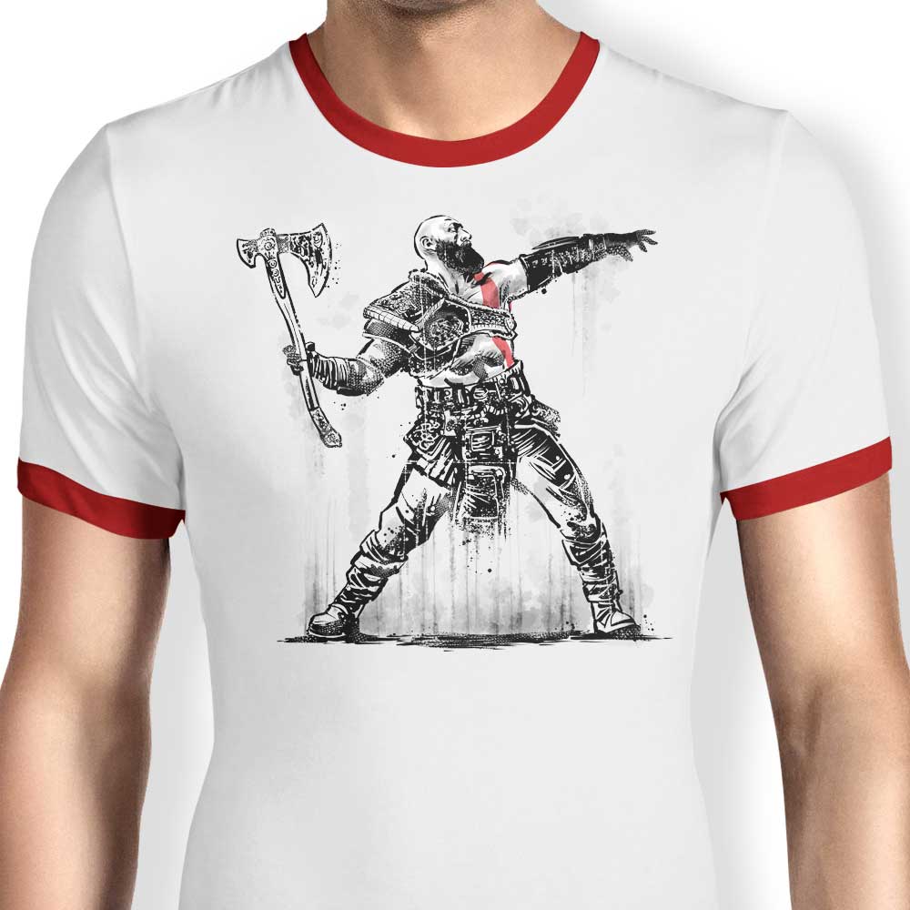 God Throwing Axe - Ringer T-Shirt