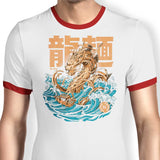 Great Ramen Dragon Off Kanagawa - Ringer T-Shirt